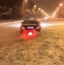 Mercedes-Benz CLS63 AMG having fun in the snow