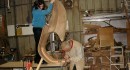 A Vespa made of wood