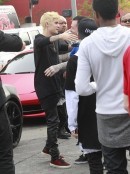 Justin Bieber Attends West Coast Custom Shop Opening, Drives a Audi R8
