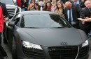 Justin Bieber Attends West Coast Custom Shop Opening, Drives a Audi R8