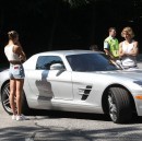 Justin Bieber and his silver Mercedes-Benz SLS AMG
