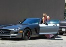 Kaley Cuoco Seen Driving a Mercedes SLS Roadster