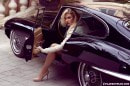 Kayslee Collins Does Playboy Shoot in Jaguar E-Type Coupe: Old Hollywood Glam