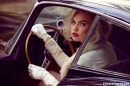 Kayslee Collins Does Playboy Shoot in Jaguar E-Type Coupe: Old Hollywood Glam