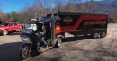 The KennyBilt or the Harley-Davidson 9-Wheel Camper is the most recognizable custom Harley
