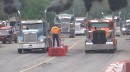 Kenworth W900B semi truck takes on rivals in a straight line