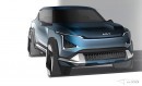 The Kia EV5 concept car sketch
