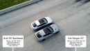 Kia Stinger GT Drag Races Audi S5 Sportback, Korea vs. Germany Rivalry Is Strong