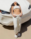 Kim Kardashian's "Lamb-Bo," an Urus covered in boucle fabric inside and out