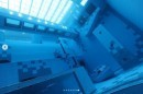 Deepspot is the world's deepest diving pool, with a maximum depth of 54.4 m (149ft)
