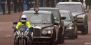 King Charles III and Prince William in Bentley State Limousine