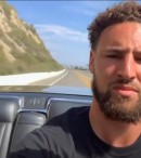 Klay Thompson Riding with his Dog Rocco in his Lincoln Continental