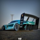 Koenigsegg Gemera Cup Car unlimited class hillclimb rendering by calcium_3d and karg_z