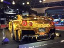 Gold Nissan GT-R with Metal Engraving