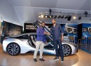 Kyle Arrington and Alan Anderson Check out BMW’s i8 in Boston