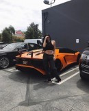 Kylie Jenner Sits on Engine Deck of Ferrari 488 Spider With Aventador SV Behind