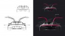 DeLorean Alpha5's design sketches