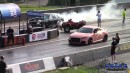 Lady's Pink Audi TT RS drag races Durango Hellcat, CTS-V, Monza, Fox Body on DRACS