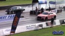 Lady's Pink Audi TT RS drag races Durango Hellcat, CTS-V, Monza, Fox Body on DRACS