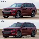 Lowered 2022 Jeep Grand Cherokee and Grand Cherokee L renderings by kelsonik on Instagram