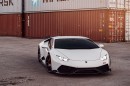 Bianco Avus Lamborghini Huracan with a complete 1016 Industries "Renato" carbon fiber aero kit