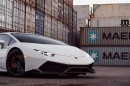 Bianco Avus Lamborghini Huracan with a complete 1016 Industries "Renato" carbon fiber aero kit