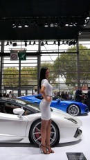 Lamborghini Girls at the Paris Motor Show 2014