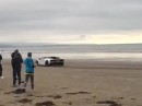 Lamborghini Aventador S beach drifting