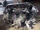 Lamborghini Aventador Split in Half Waiting Inside a Service