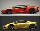 Lamborghini Huracan vs Lamborghini Aventador comparison: side view