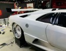 Lamborghini Diablo Slammed on "Turbofan" Wheels
