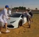 Lamborghini Huracan stuck in sand