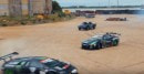 Lamborghini Murcielago vs Nissan GT-R vs Jeep Race Truck Battle Drift #2
