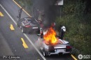 Lamborghini Murcielago Roadster Burns on German Autobahn