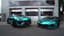 Lamborghini Urus Gets Turquoise Chrome Wrap to Match Aventador S