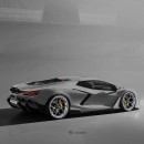 Lamborghini Revuelto HPEV on aftermarket wheels renderings