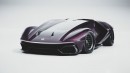 Lancia Stratos “Purple Passion” Restomod rendering by mattegentile