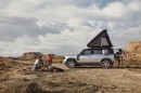 The Land Rover Defender 110 comes with optional pop-up roof tent
