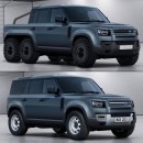 Land Rover Defender 6x6 truck rendering