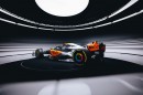 McLaren MCL60 race car with bespoke Chrome livery