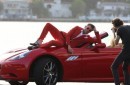 Lapo Elkann posing on Ferrari California
