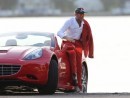 Lapo Elkann posing on Ferrari California