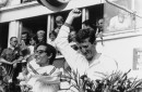 NART Drivers Masten Gregory and Jochen Rindt Celebrating their Victory