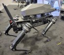 SPUR is a quadrupedal unmanned ground vehicle that has a 6.5mm Creedmoor rifle mounted on its back