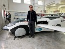Musician Jean-Michel Jarre is the first civilian to make an intercity flight on the flying car AirCar