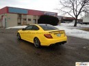 Yellow Mercedes C63 AMG