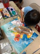 Junyoung-Kim-age-10-paints-his-drawing-Dream-Car-That-Makes-Glaciers