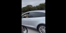 Footage shows dog in driver's seat in a Tesla car