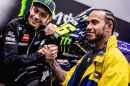 Lewis Hamilton and Valentino Rossi shakes hands