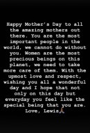 Lewis Hamilton's Mother's Day Message